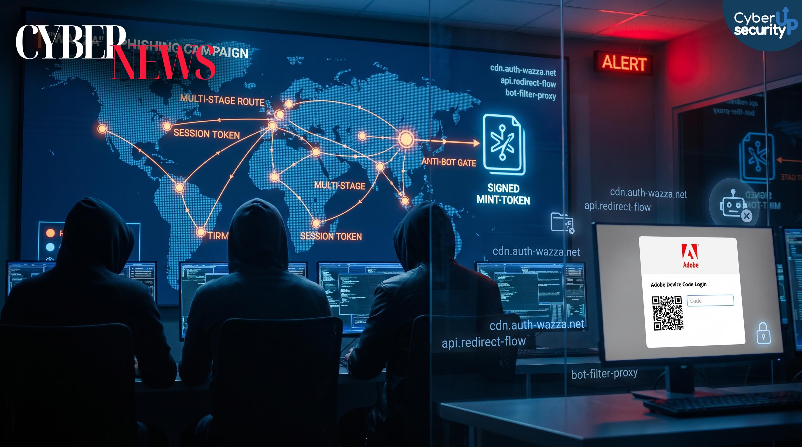 Phishkit Wazza colpisce banche e governi: phishing invisibile con redirect e Device Code flow anti-scanner