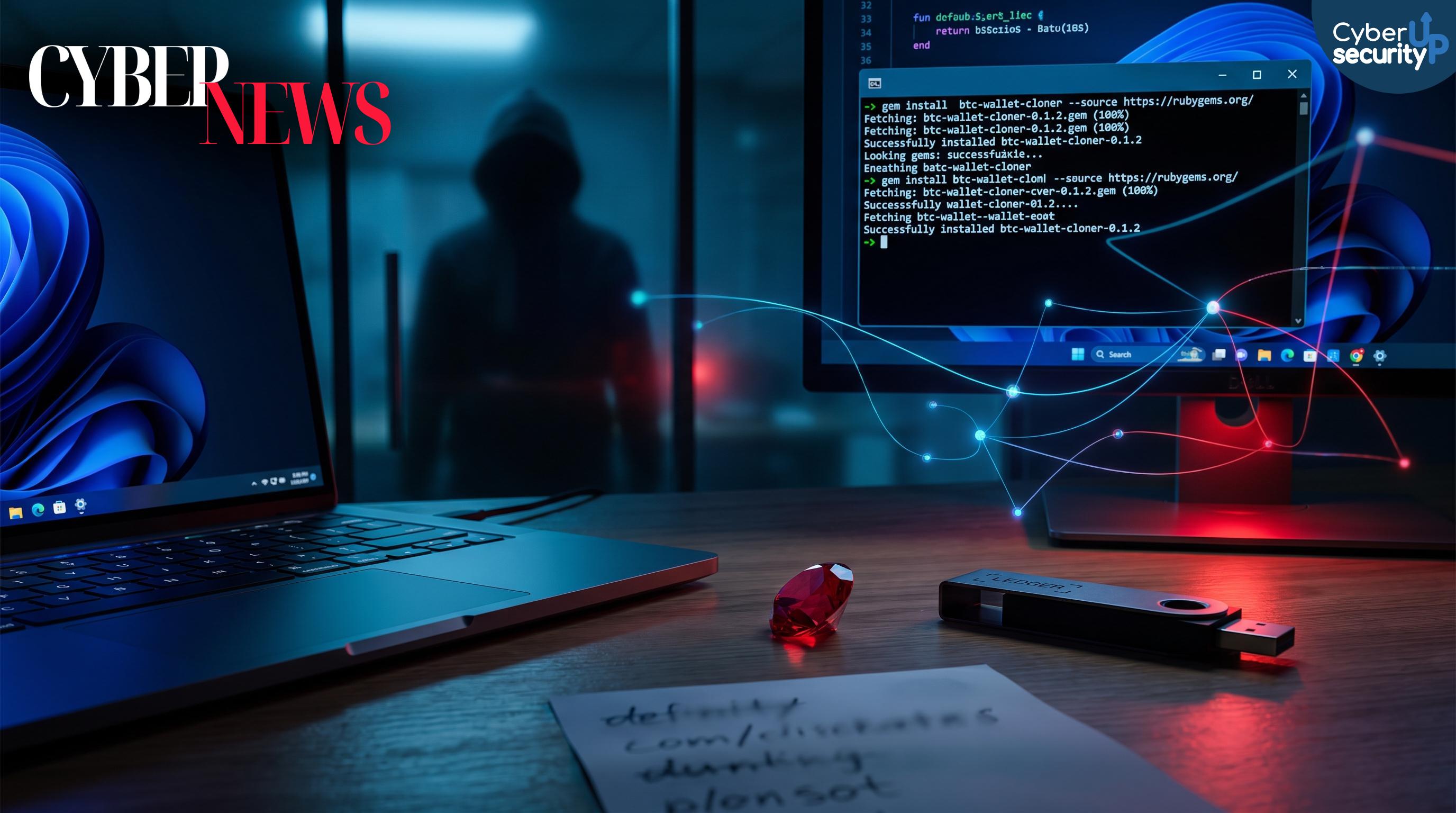 RubyGems sotto attacco Typosquatting: gem install diventa trappola Windows per rubare credenziali e crypto
